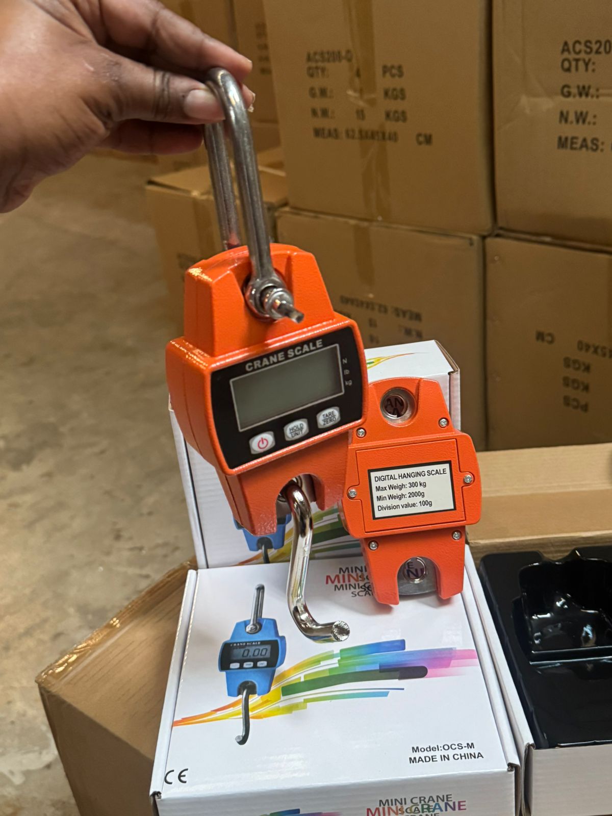 300KG Digital Mini Crane Scale – Heavy-Duty Hanging Weighing Scale with LCD Display