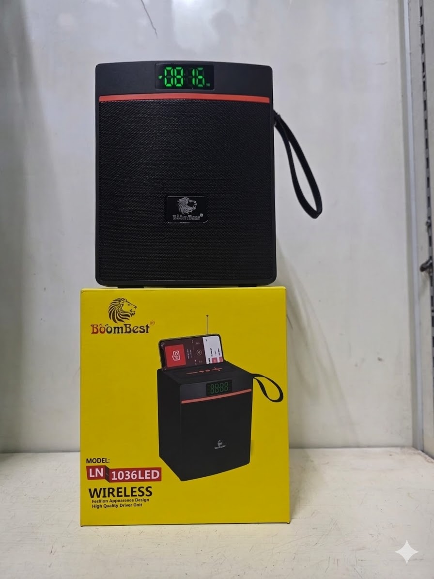 BoomBest LN-1036LED Bluetooth Speaker – Portable Wireless Speaker with LED Display, FM Radio & 4000mAh Battery